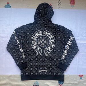 Chrome Hearts Cross Allover Print Horseshoe Logo Hoodie